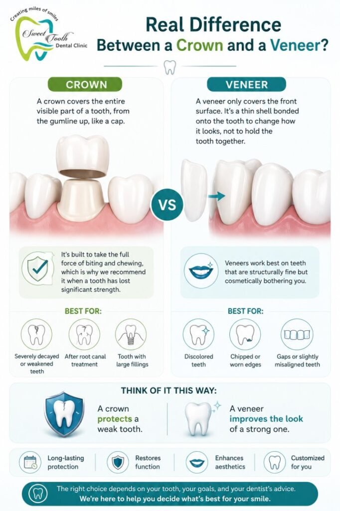 Real Difference Between a Crown and a Veneer